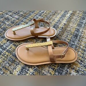 Elegant Melissa Gold and Tan Sandals